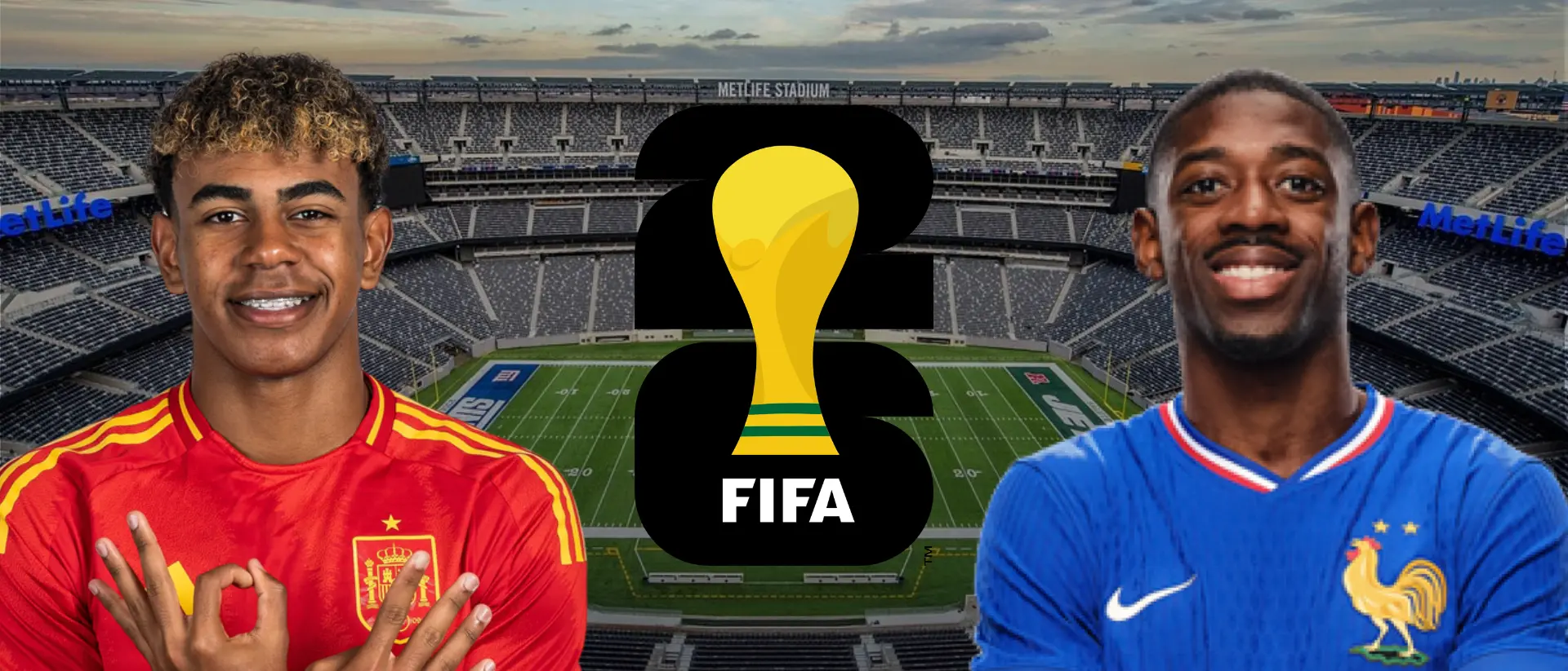 Lamine Yamal frente al MetLife Stadium, sede de la final de la Copa del Mundo 2026